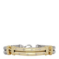 Sterling Silver 14K Yellow Gold Diamond 10mm Metro Double Cable Bracelet