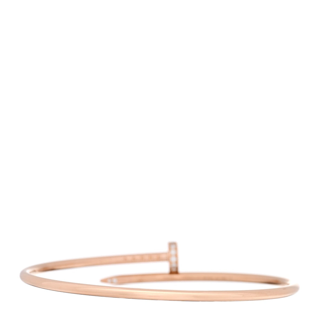18K Pink Gold Diamond Small  Juste Un Clou Bracelet 17