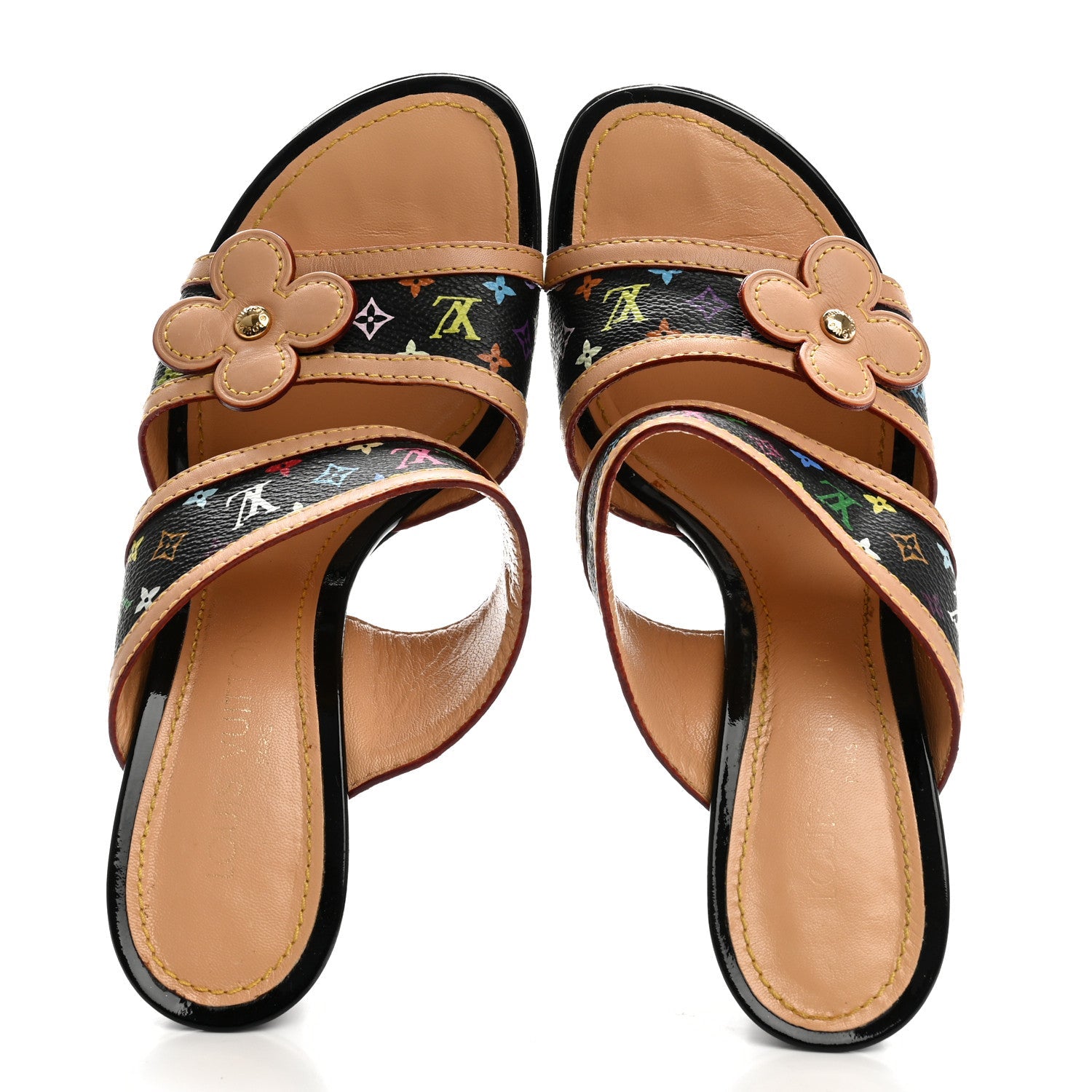 Monogram Multicolor Sandals 38.5 Black