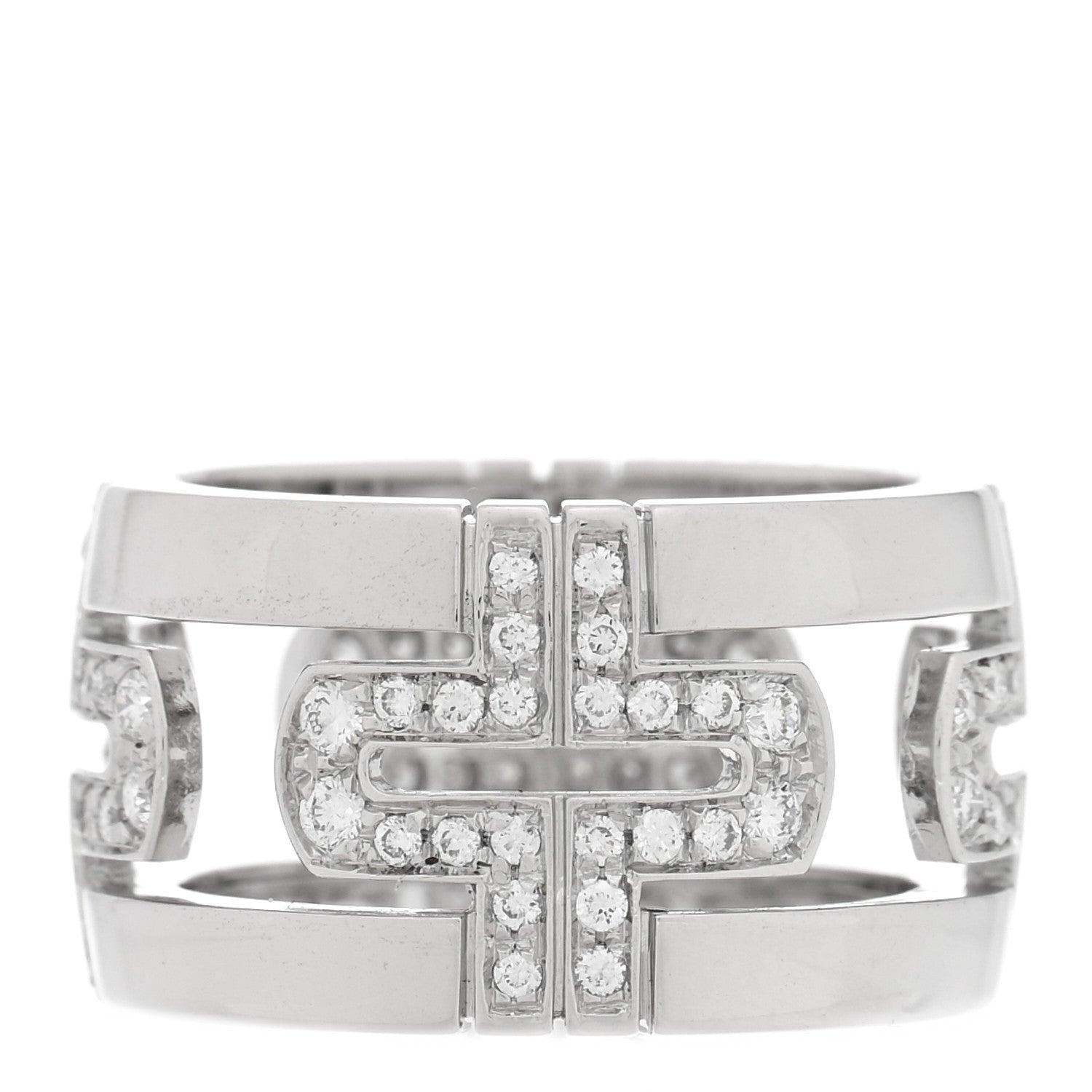 18K White Gold Diamond Parentesi Ring 51 5.75