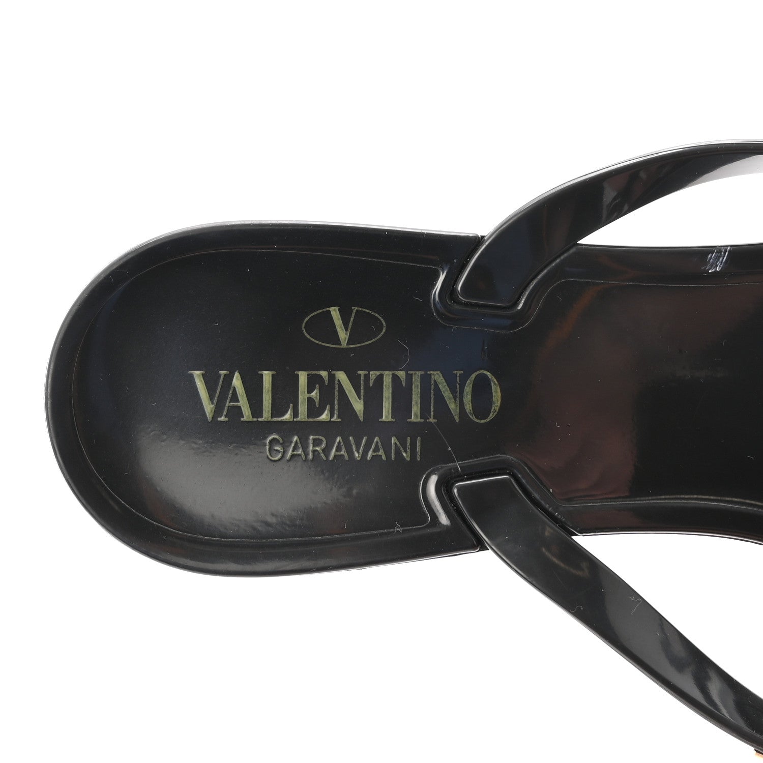 PVC Jelly Rockstud Bow Thong Sandals 39 Black
