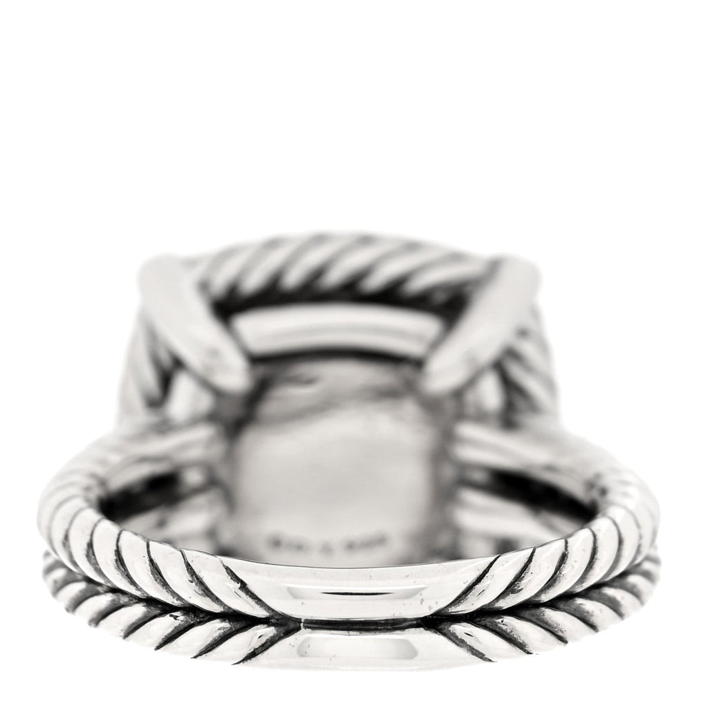 Sterling Silver Diamond Black Orchid 14mm Chatelaine Pave Bezel Ring 56 7.5