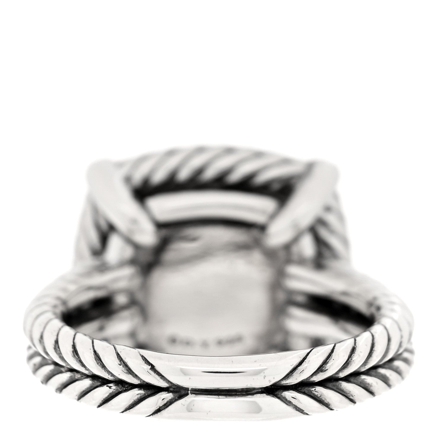 Sterling Silver Diamond Black Orchid 14mm Chatelaine Pave Bezel Ring 56 7.5