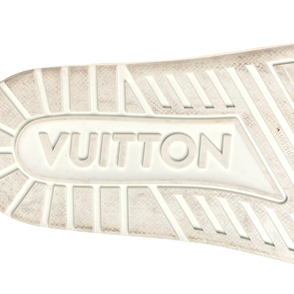 Metallic Mix Materials Mens LV Script Trainer Mules 11 Silver Multicolor