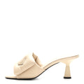 Nappa Soft Padded Metal Triangle Logo 65mm Slide Sandals 39.5 Deserto