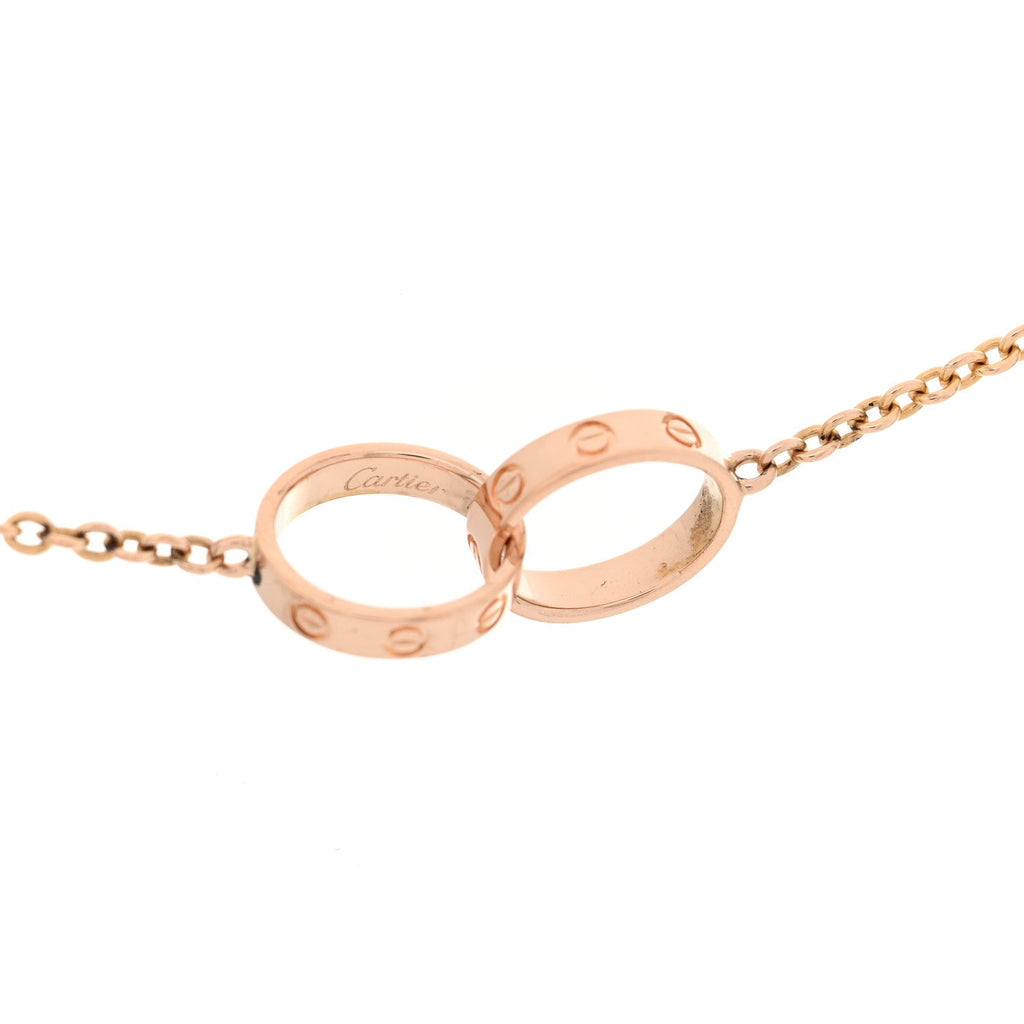 18K Pink Gold Interlocking LOVE Necklace