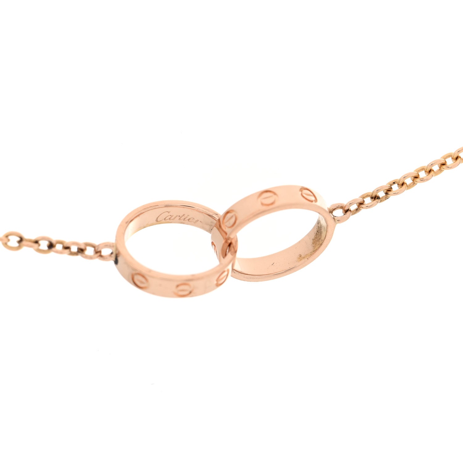18K Pink Gold Interlocking LOVE Necklace