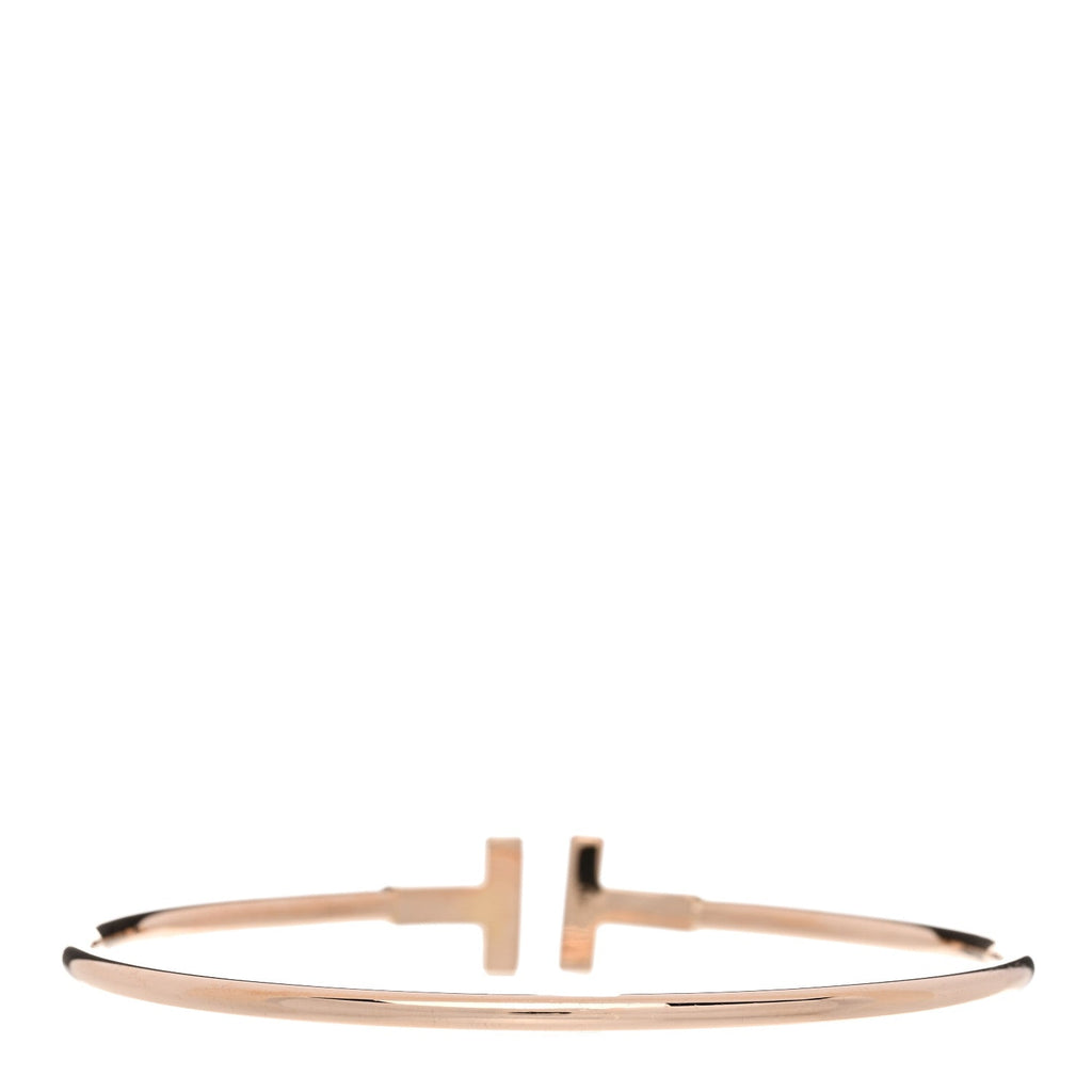 18K Rose Gold Diamond T Wire Bracelet