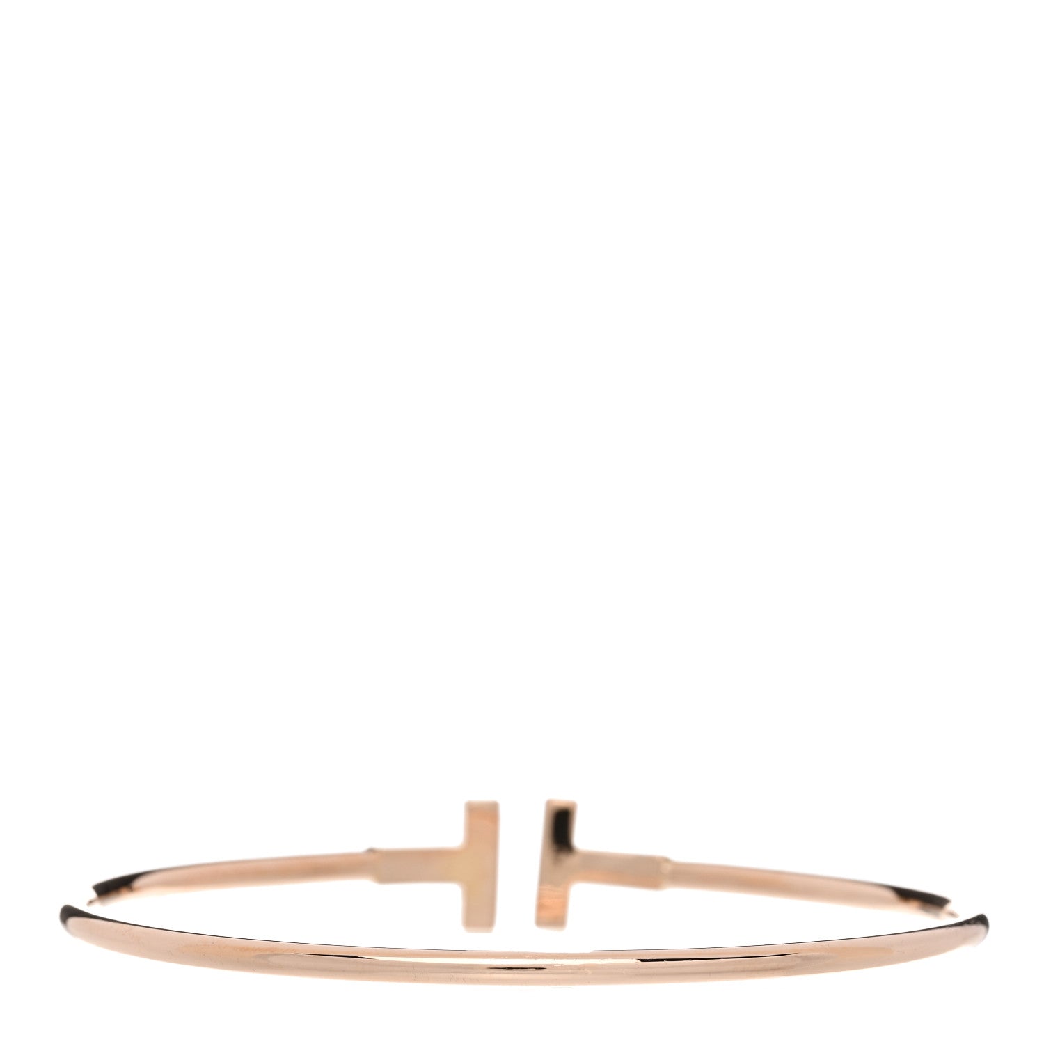 18K Rose Gold Diamond T Wire Bracelet