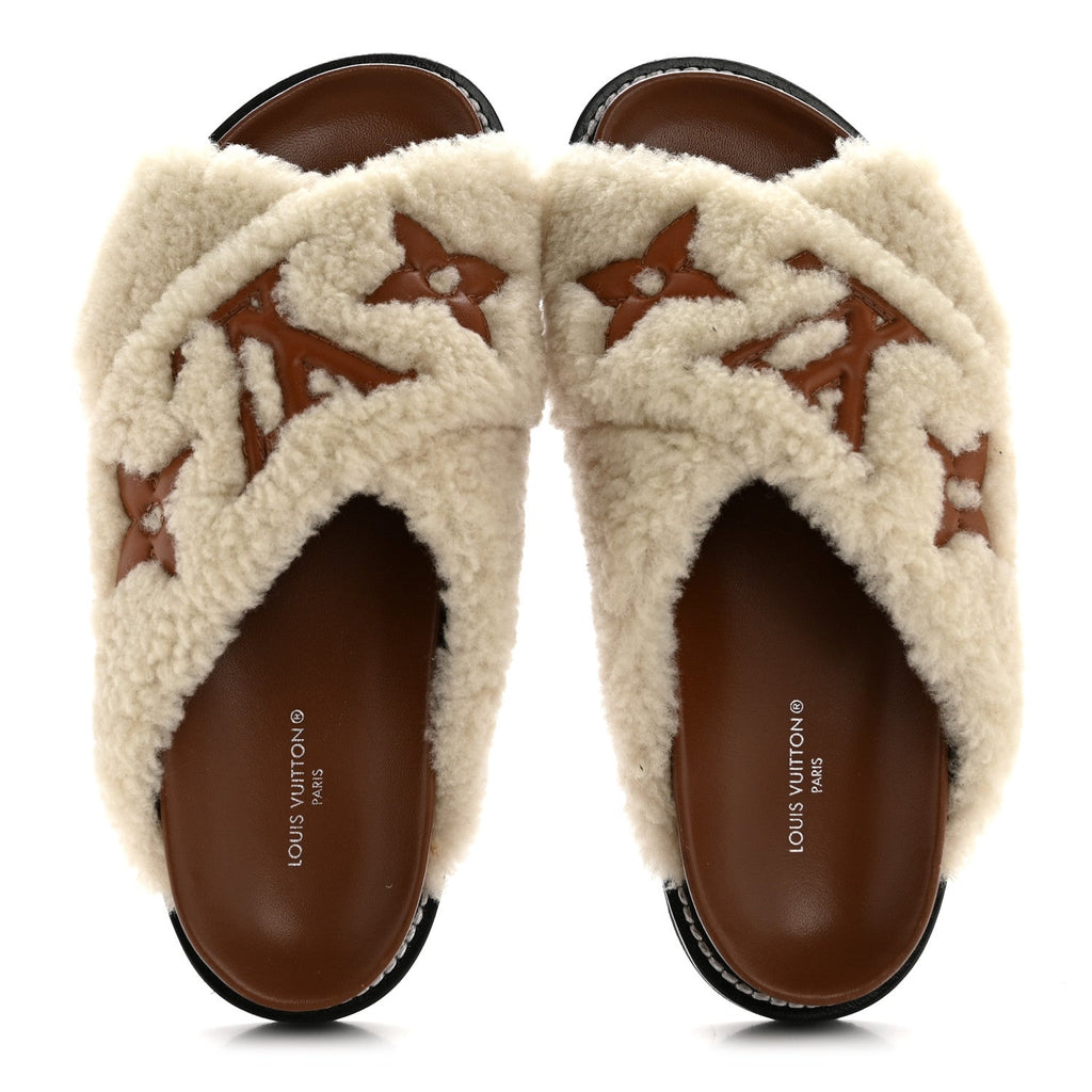 Shearling Paseo Flat Comfort Mule 36 Brown