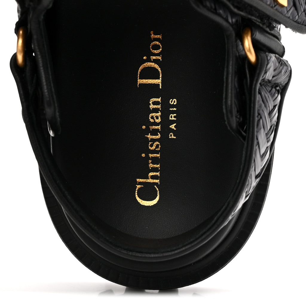 Woven Raffia Jute Dioract 10mm Sandals 38 Black