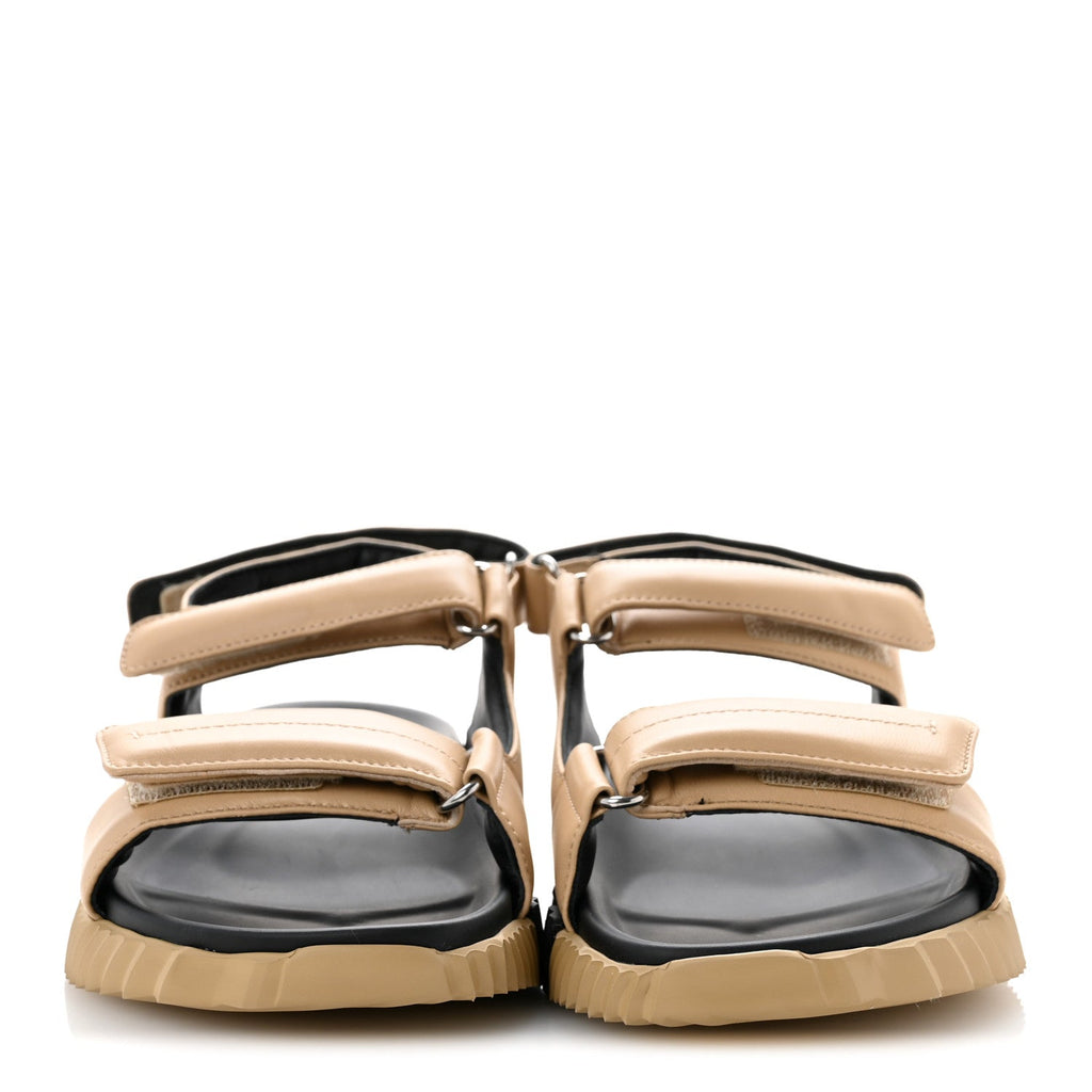 Lambskin Junior Womens Sandals 41 Beige Black