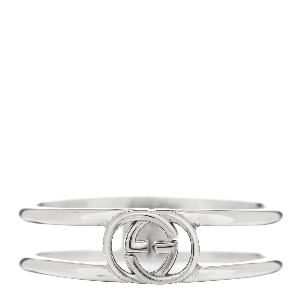 Sterling Silver 6mm Interlocking G Open Band Ring 61 9.5