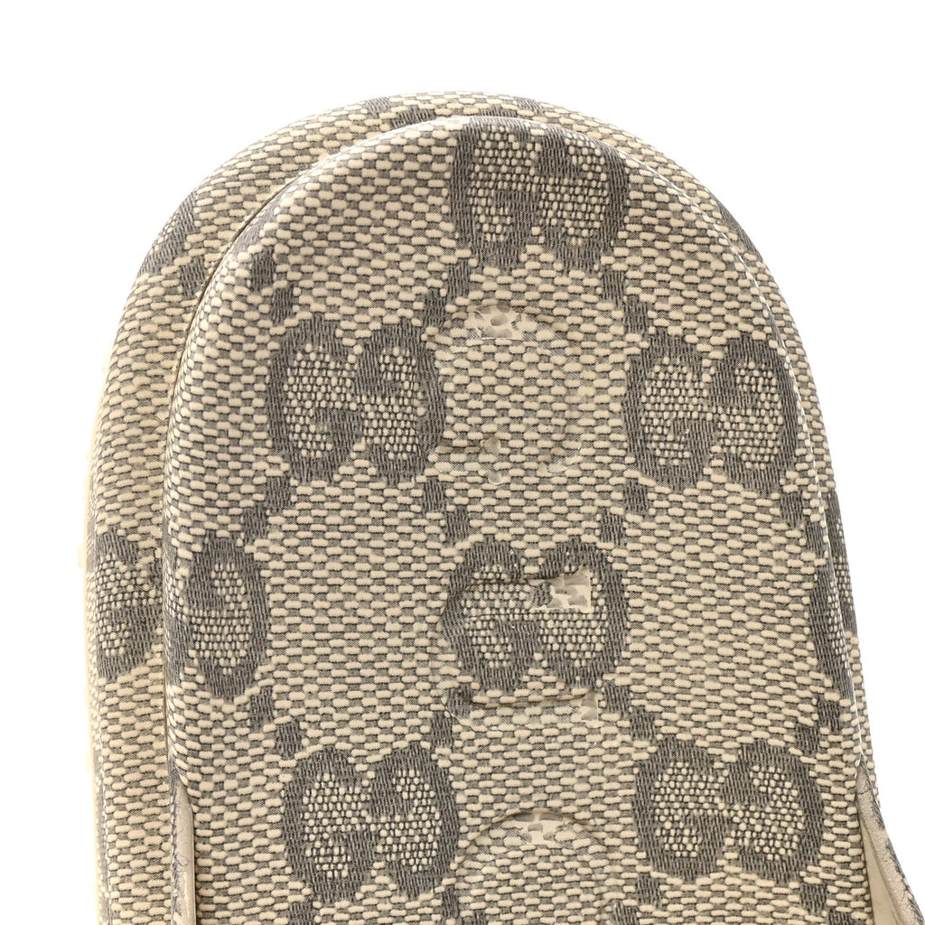 Cubic Rubber GG Monogram Mens Interlocking G Platform 42mm Slide Sandals 10 Beige Ebony
