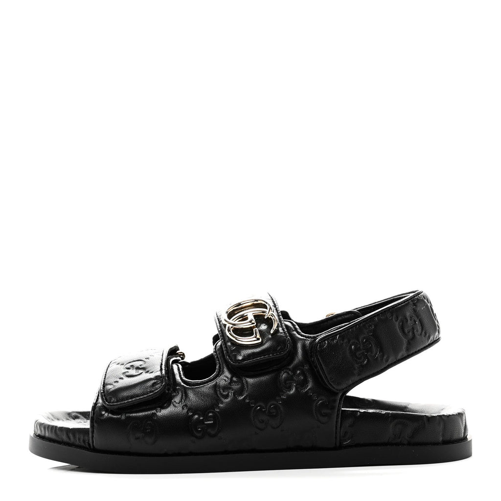 Guccissima GG Embossed Womens Sandals 35 Black
