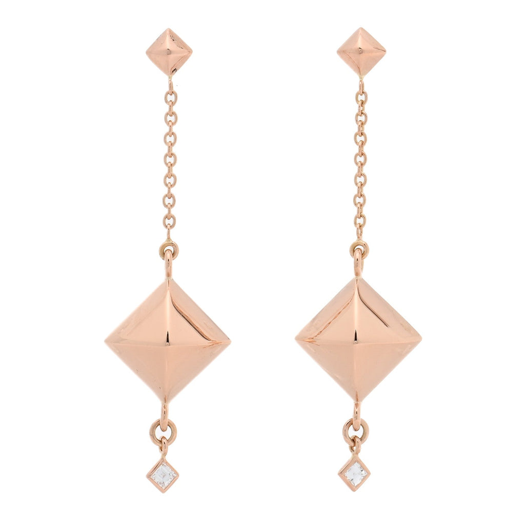 18K Rose Gold Diamond PM Collier de Chien Rock Earrings