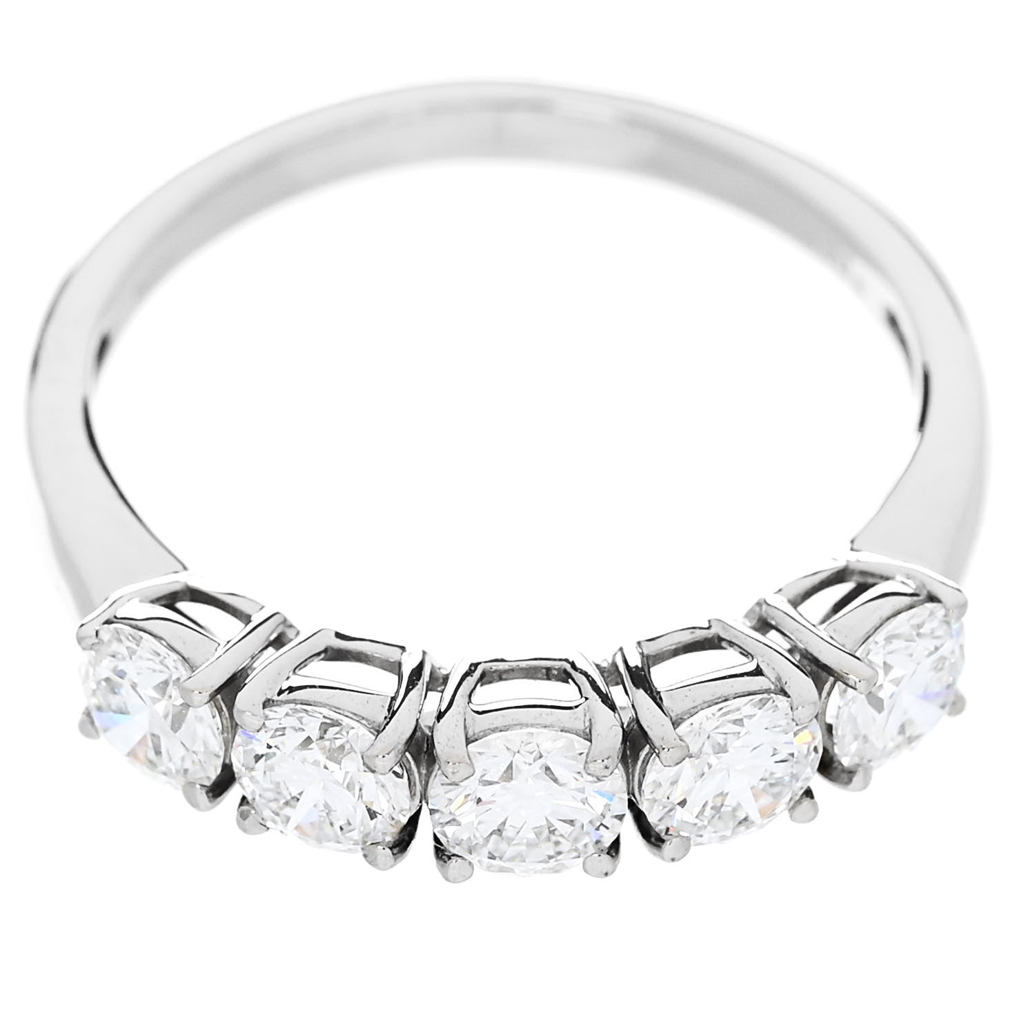 PARKER & WEST Platinum Diamond 1.04ct Half Eternity Band Ring 52 6