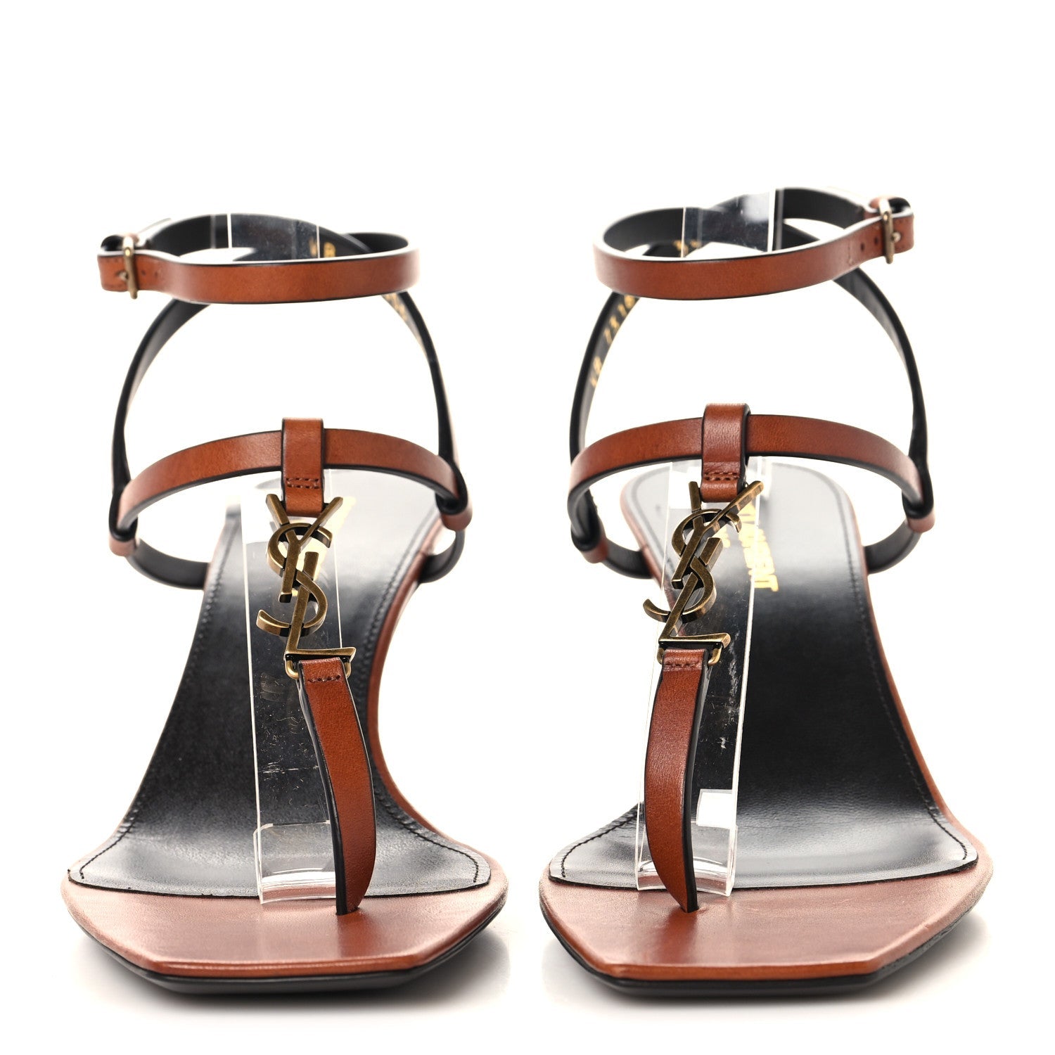 Calfskin Cassandra 60 Sandals 38.5 New Papaya