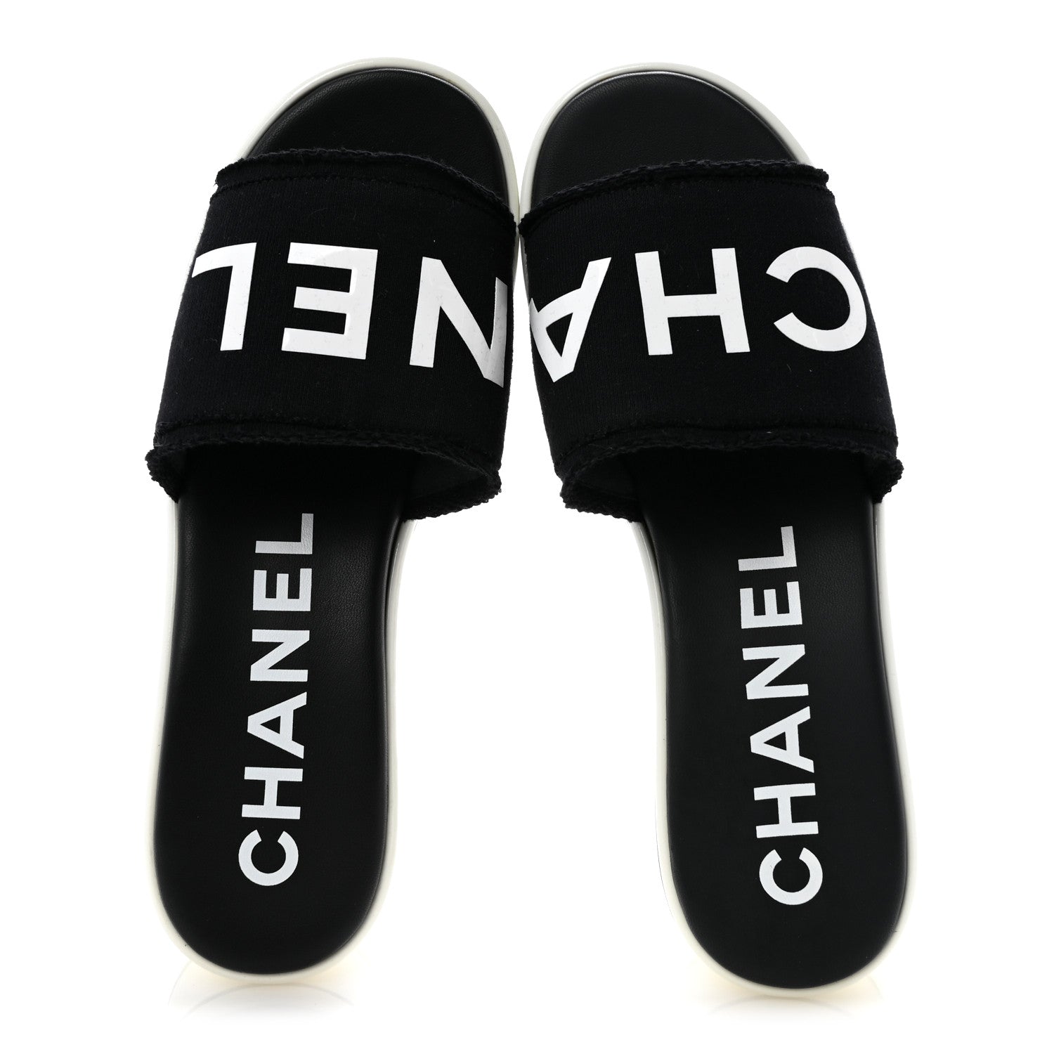 Cotton Logo Mule Sandals 41 Black White