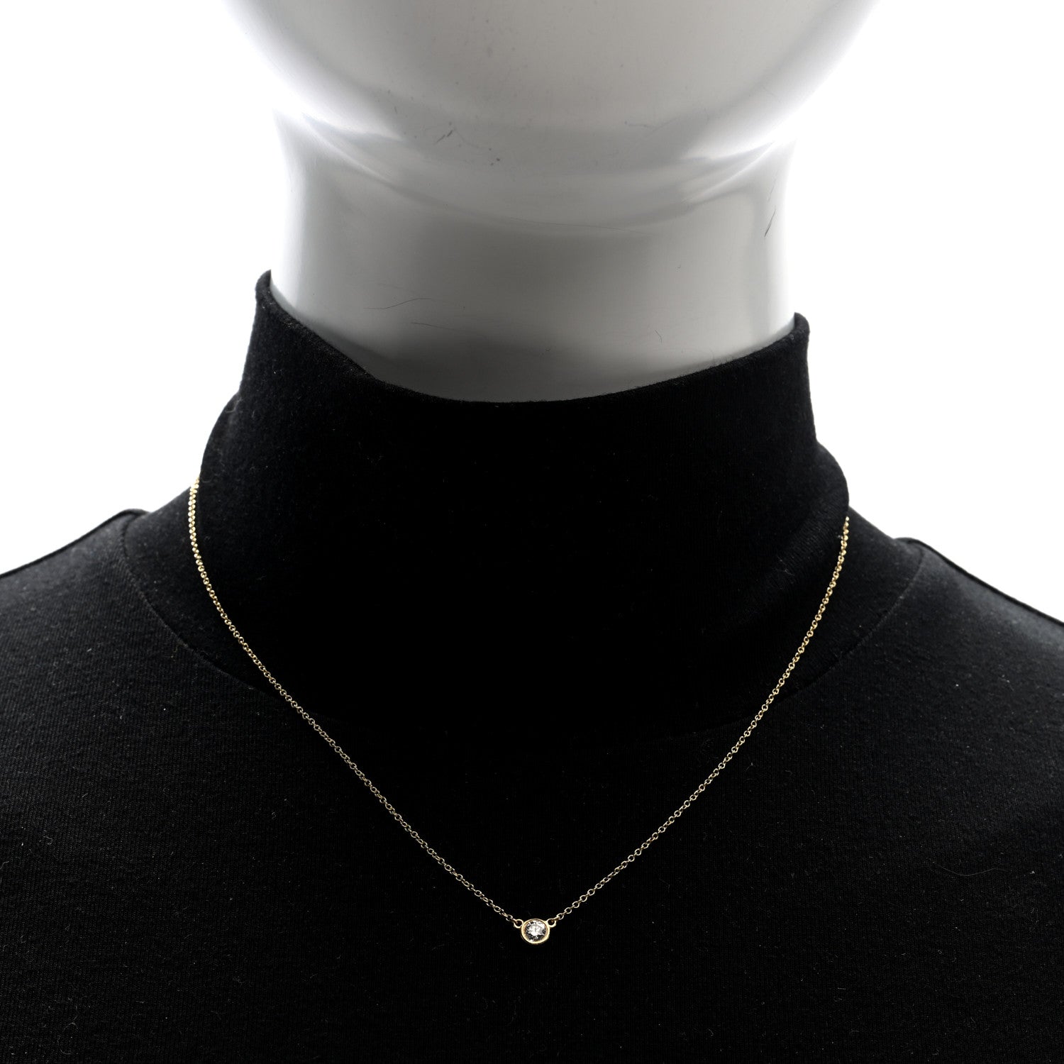 18K Yellow Gold Diamond .20ct Elsa Peretti Diamonds by the Yard Pendant Necklace