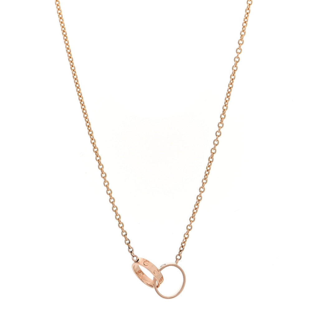 18K Pink Gold Interlocking LOVE Necklace