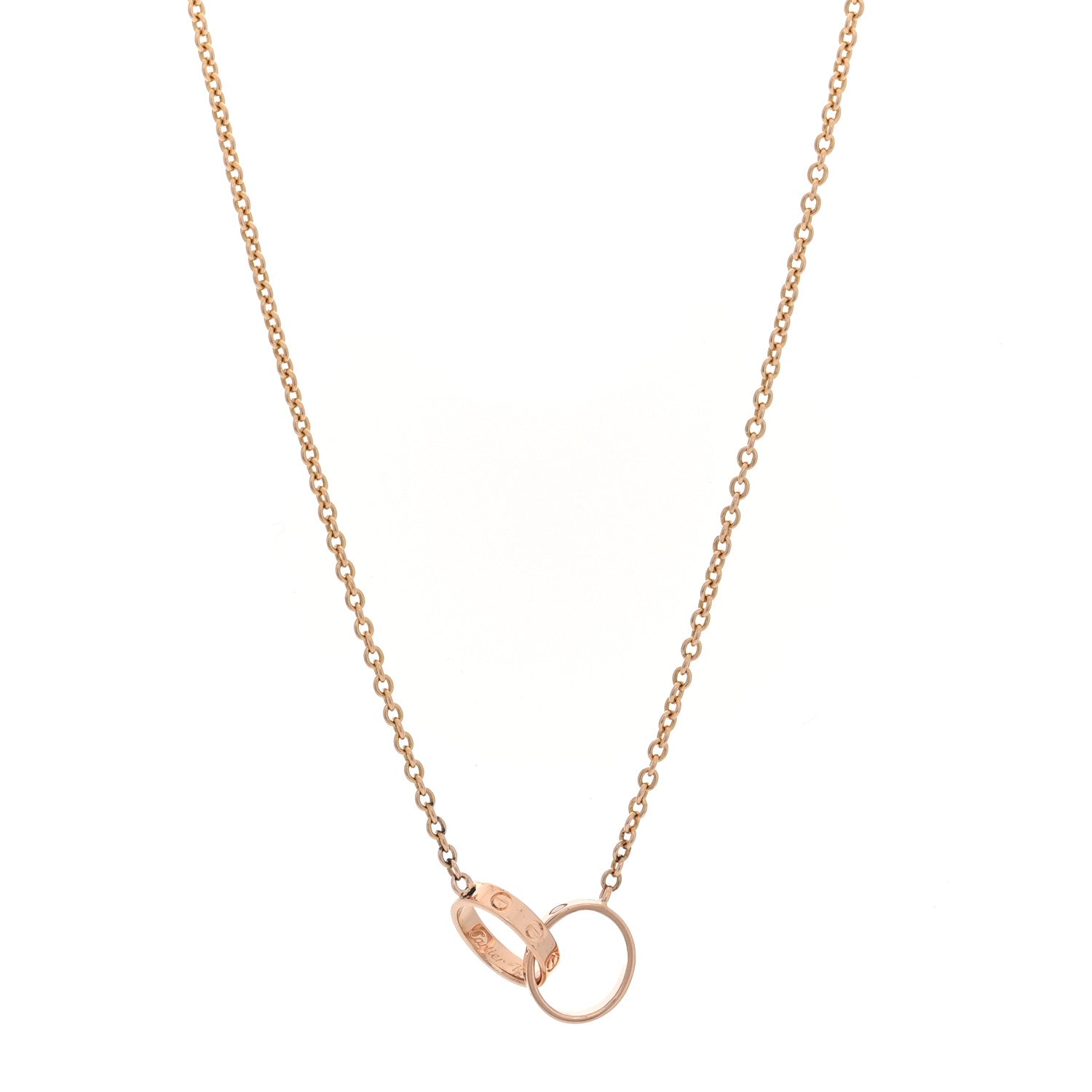 18K Pink Gold Interlocking LOVE Necklace