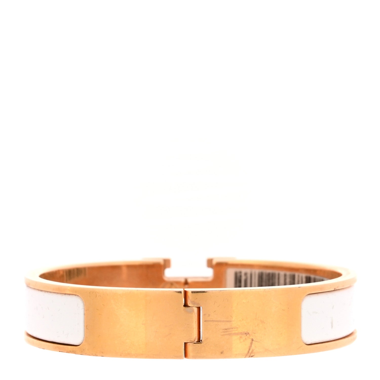 Enamel Narrow Clic Clac H Bracelet PM White