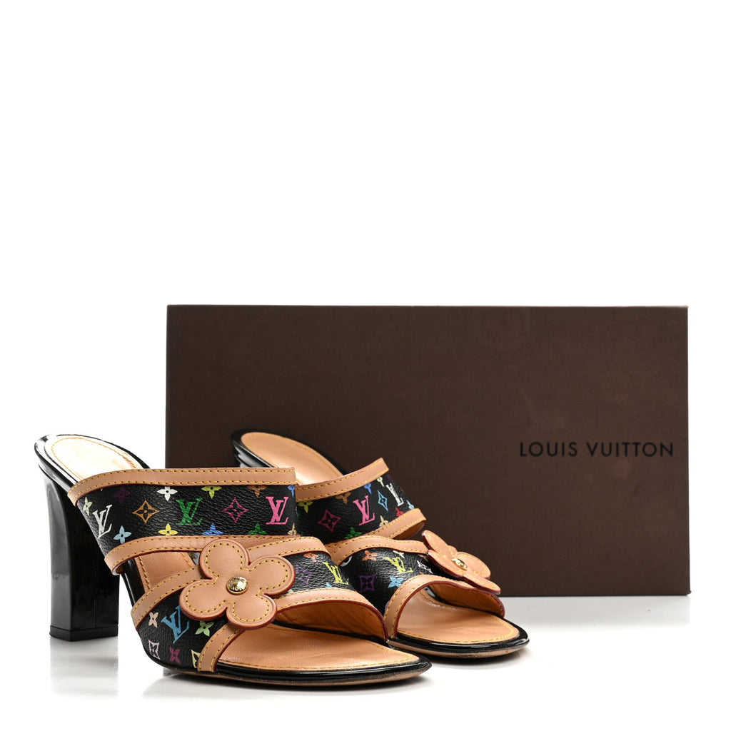 Monogram Multicolor Sandals 38.5 Black