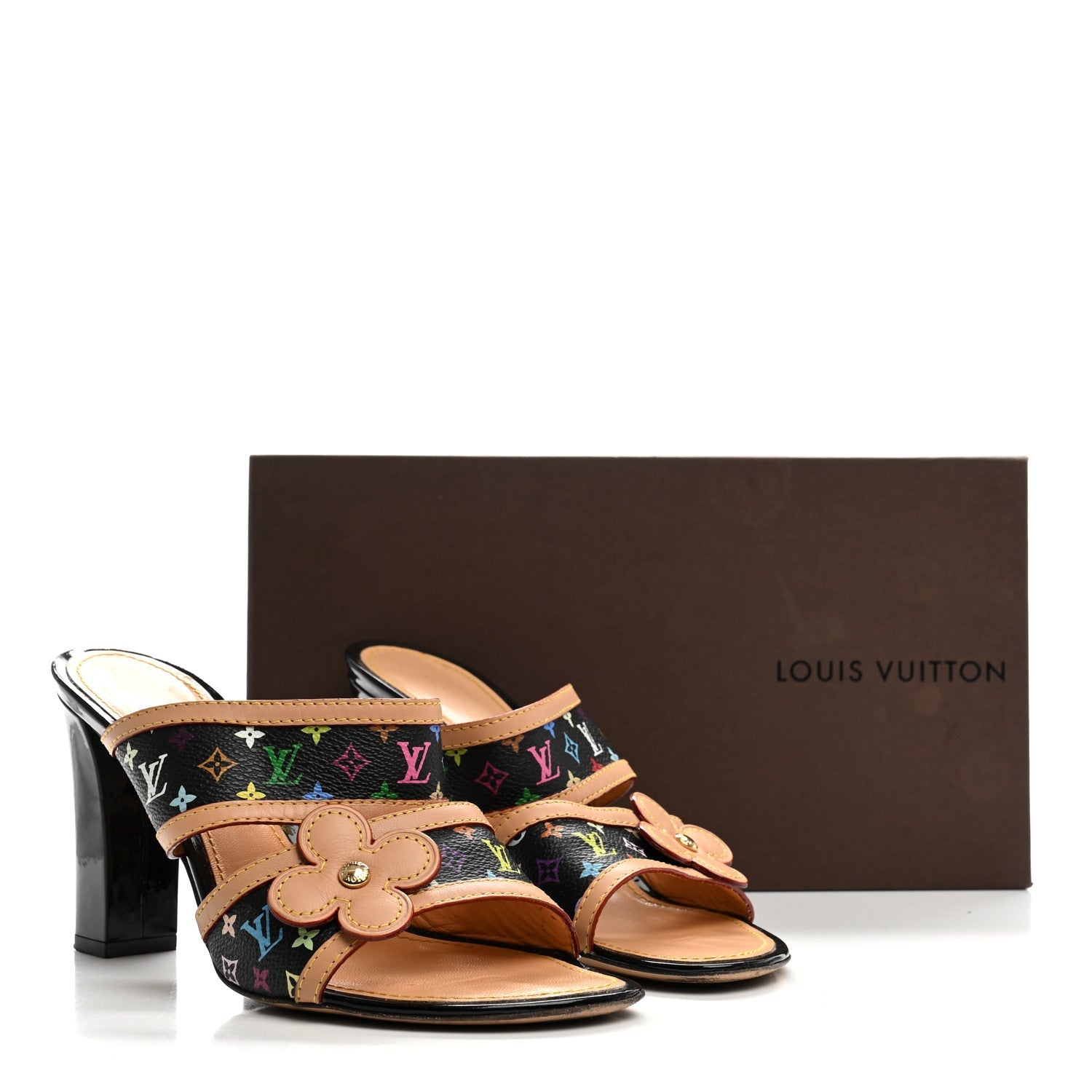 Monogram Multicolor Sandals 38.5 Black