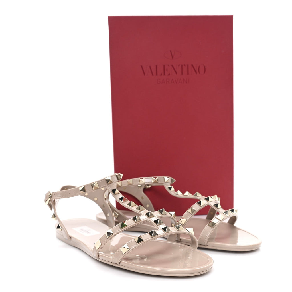 PVC Jelly Rockstud Caged Sandals 40 Poudre
