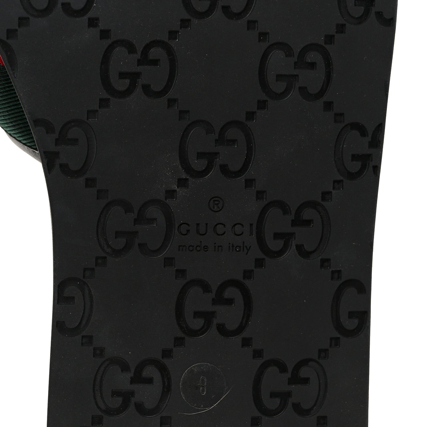 Nylon Calfskin Web Interlocking G Mens Maverik Slide Sandals 41 Black Green Red