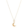 18K Yellow Gold Champagne Citrine Crescent Karma Necklace