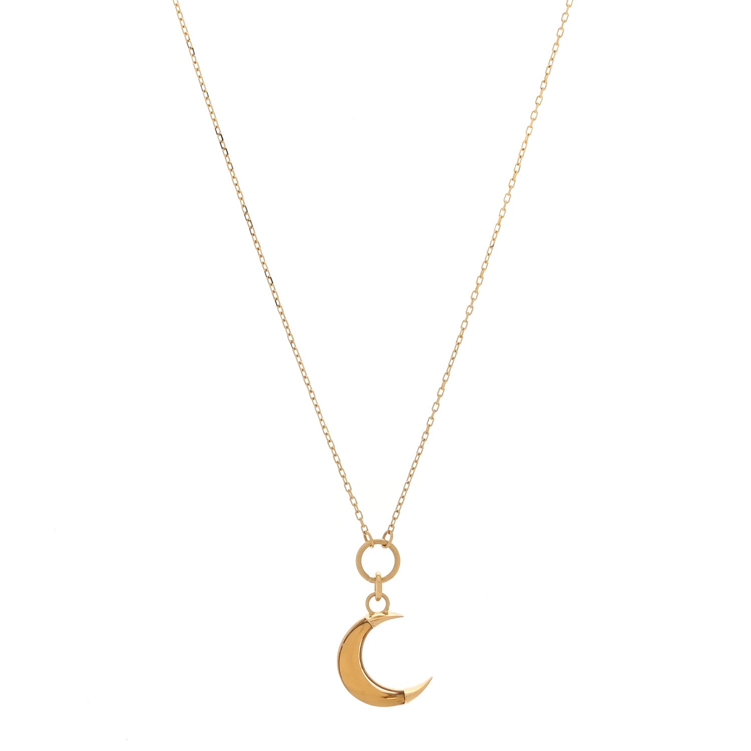 18K Yellow Gold Champagne Citrine Crescent Karma Necklace