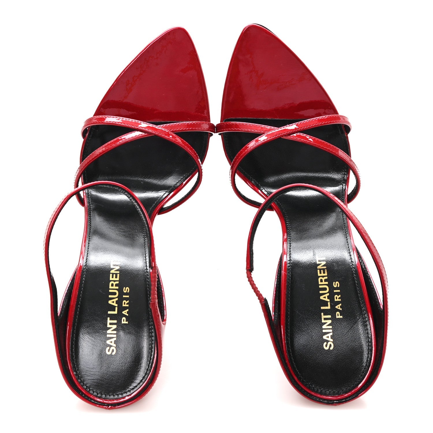 Patent Gippy Crisscross Mule Sandals 37 Red