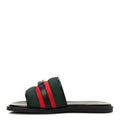 Nylon Calfskin Web Interlocking G Mens Maverik Slide Sandals 41 Black Green Red