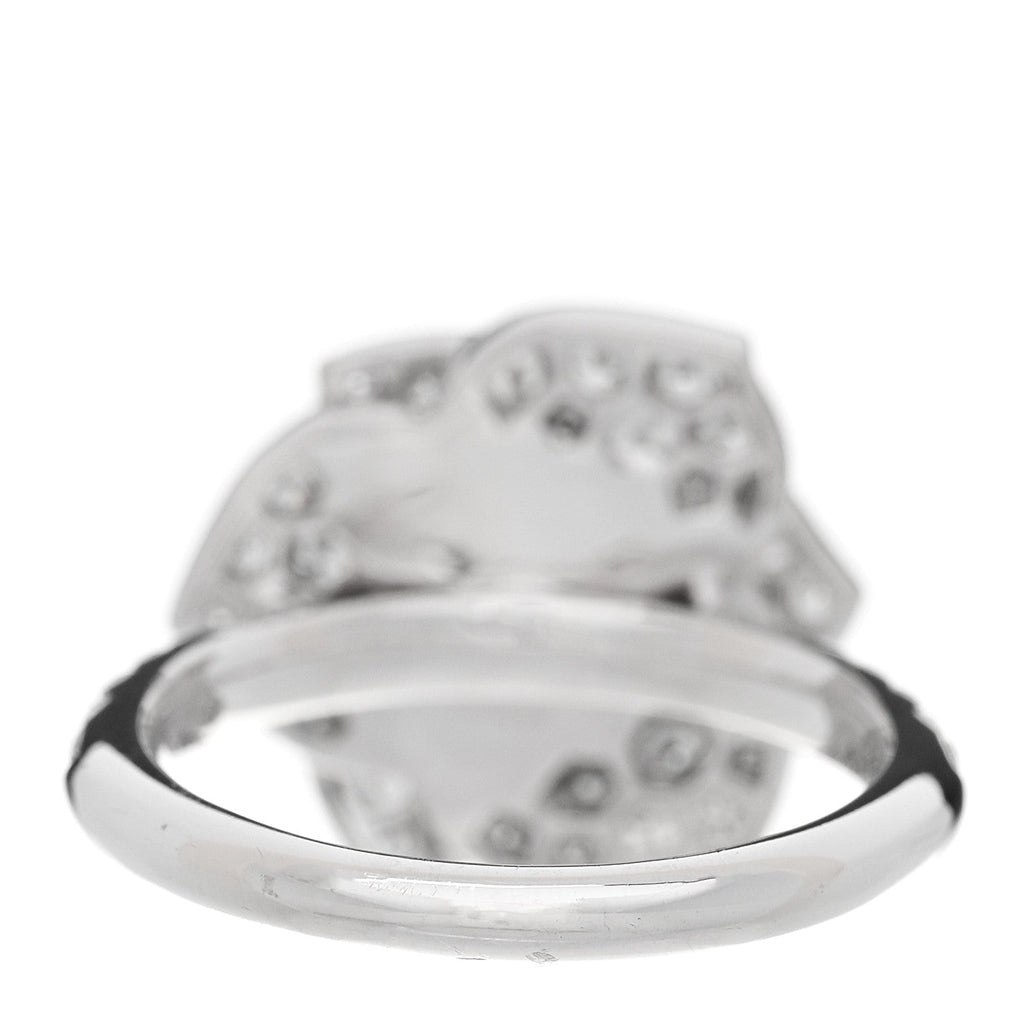 18K White Gold Diamond Rose Ring 49 4.75