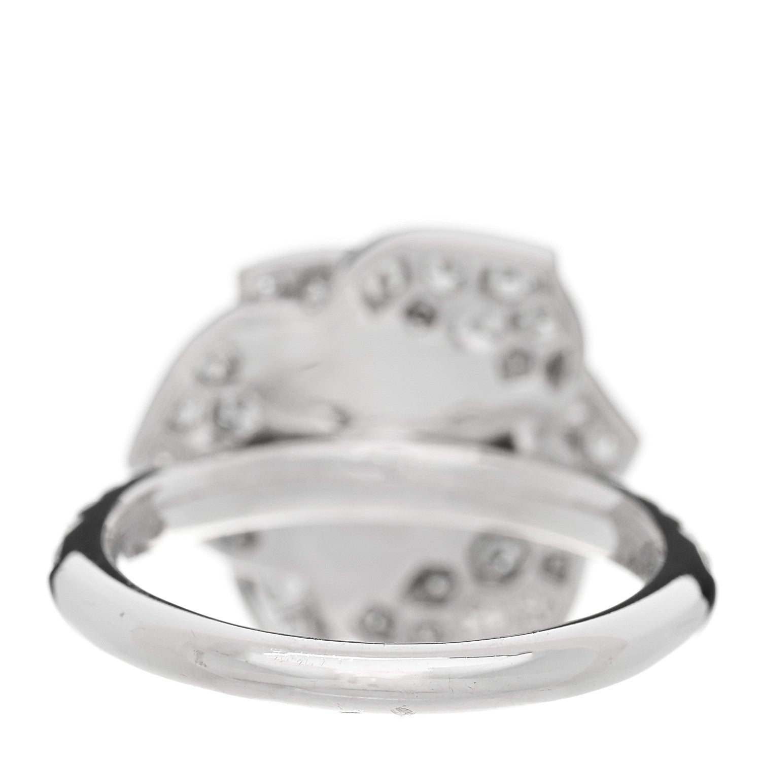 18K White Gold Diamond Rose Ring 49 4.75