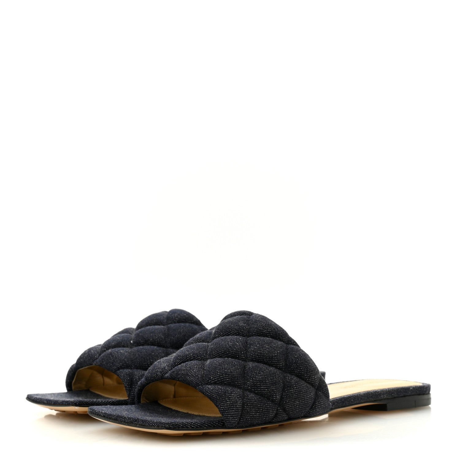 Denim Matelasse Padded Flat Sandals 36.5 Indigo