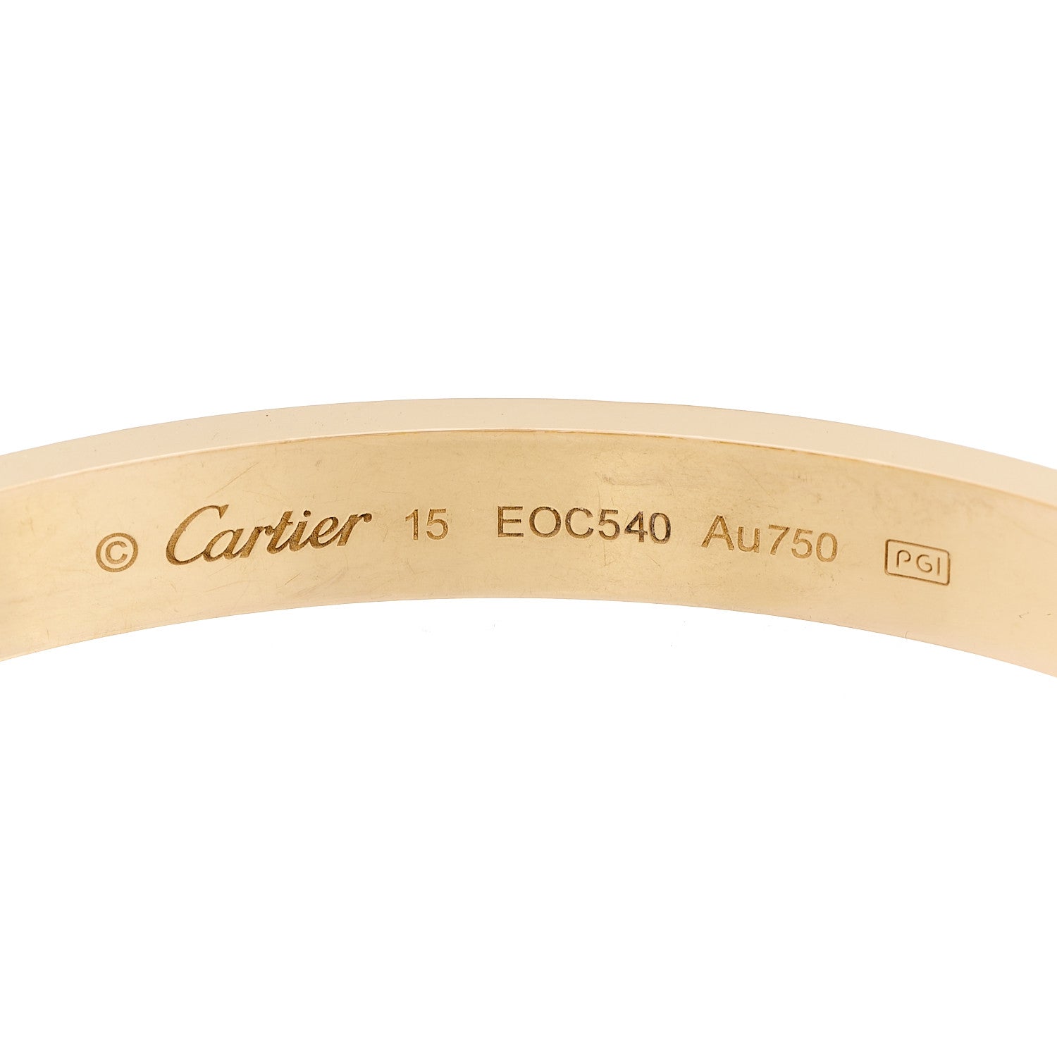18K Yellow Gold LOVE Bracelet 15