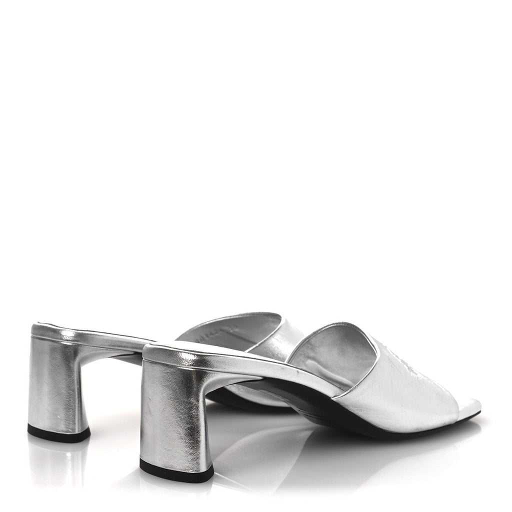 Metallic Sheepskin Duty Free 70mm Sandals 39 Silver
