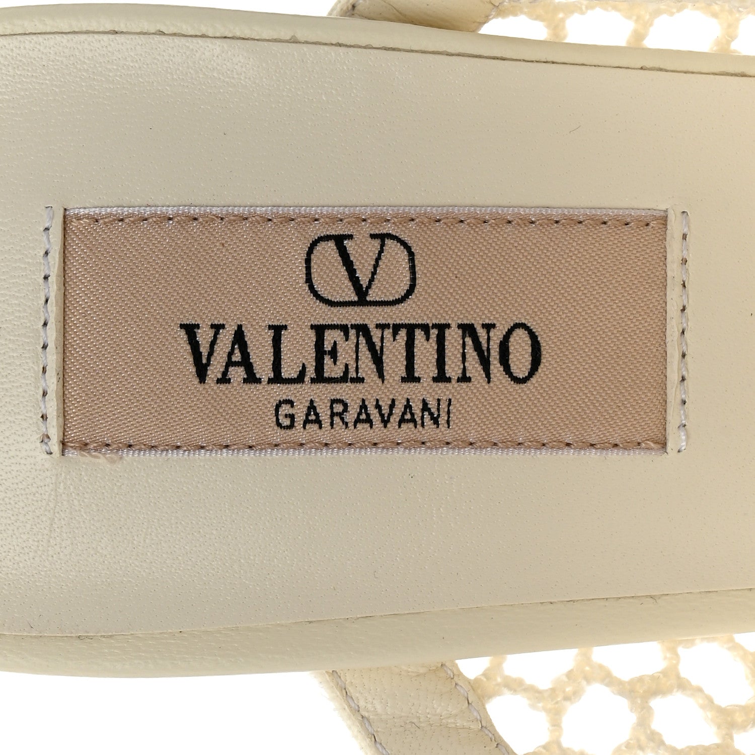 Calfskin Mesh Rockstud 60mm Caged Slide Sandals 40 Ivory