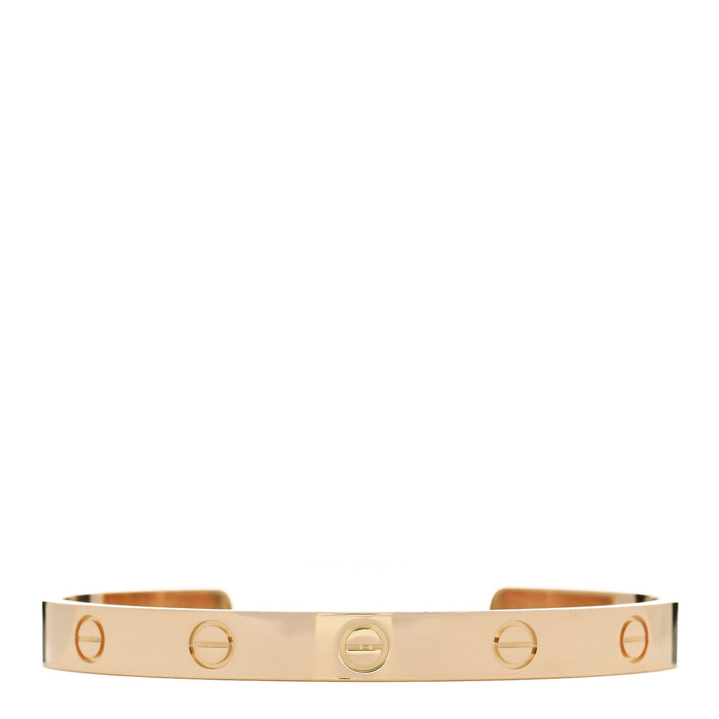 18K Yellow Gold LOVE Cuff Bracelet 17