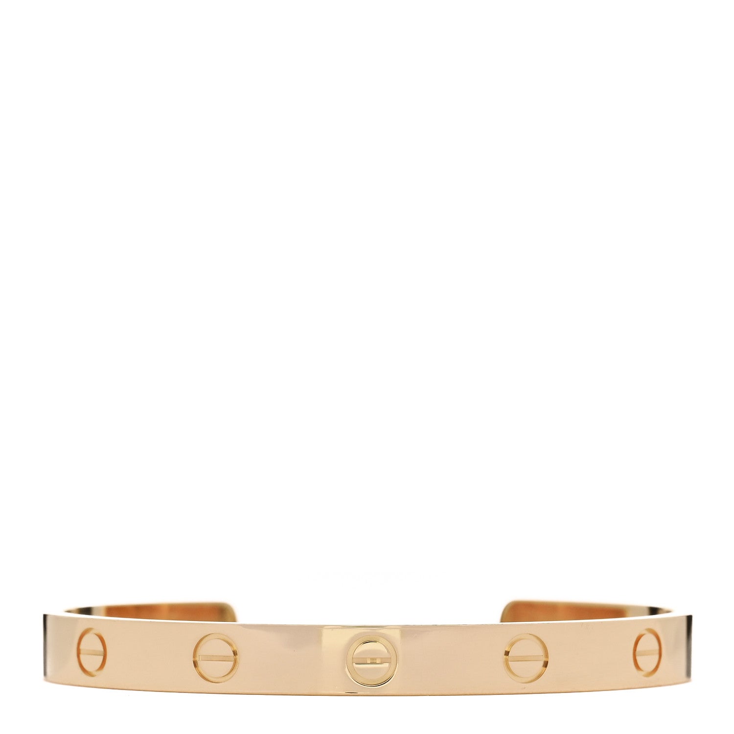 18K Yellow Gold LOVE Cuff Bracelet 17