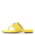Nappa Charlotte Double G Marmont Thong Sandals 37.5 Acid Lime