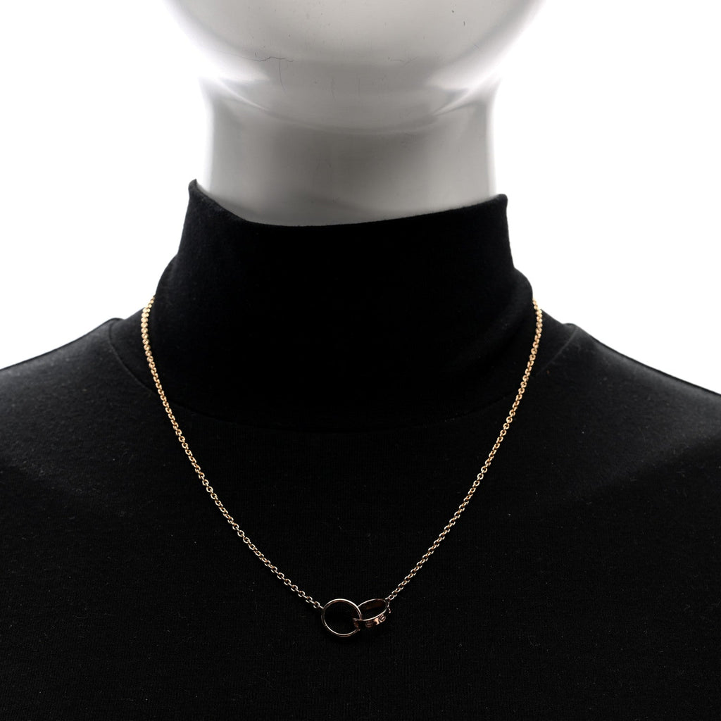 18K Pink Gold Interlocking LOVE Necklace
