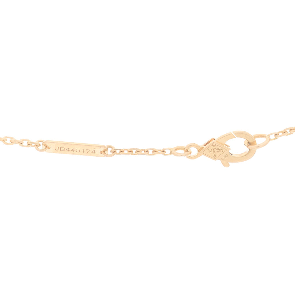 18K Rose Gold Diamond Vintage Alhambra Pendant Necklace