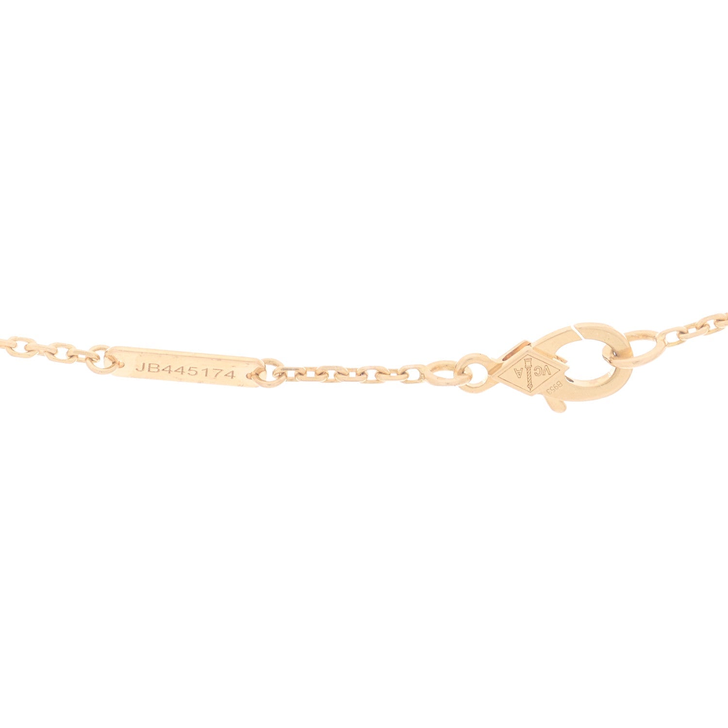 18K Rose Gold Diamond Vintage Alhambra Pendant Necklace