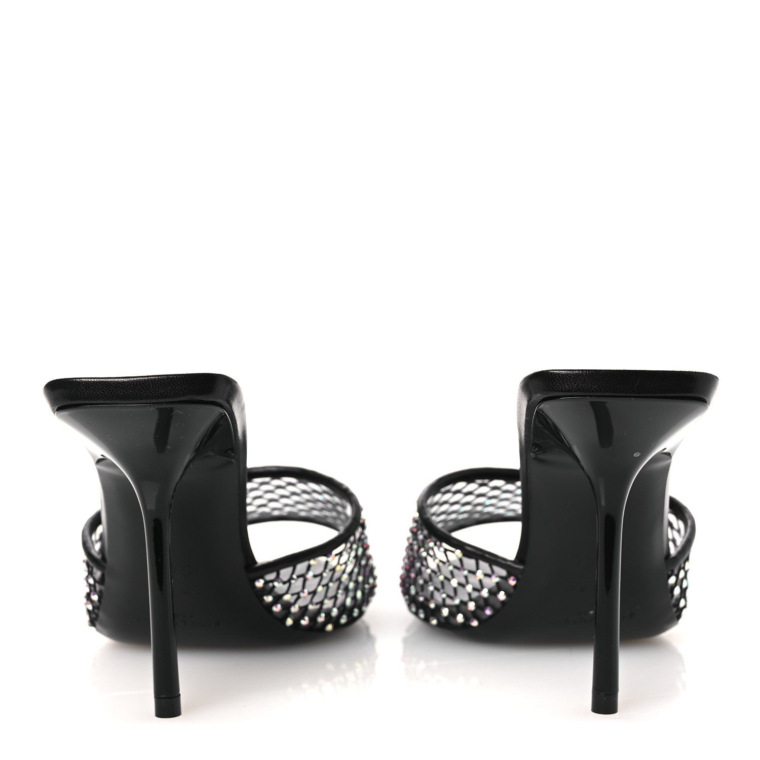 Mesh Strass Giqua 95 Mule Sandals 37.5 Black
