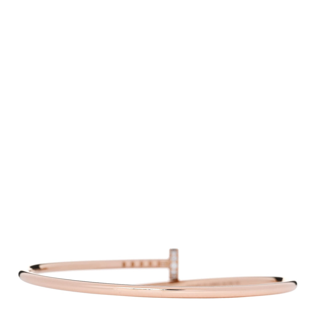 18K Pink Gold Diamond Small Juste Un Clou Bracelet 16