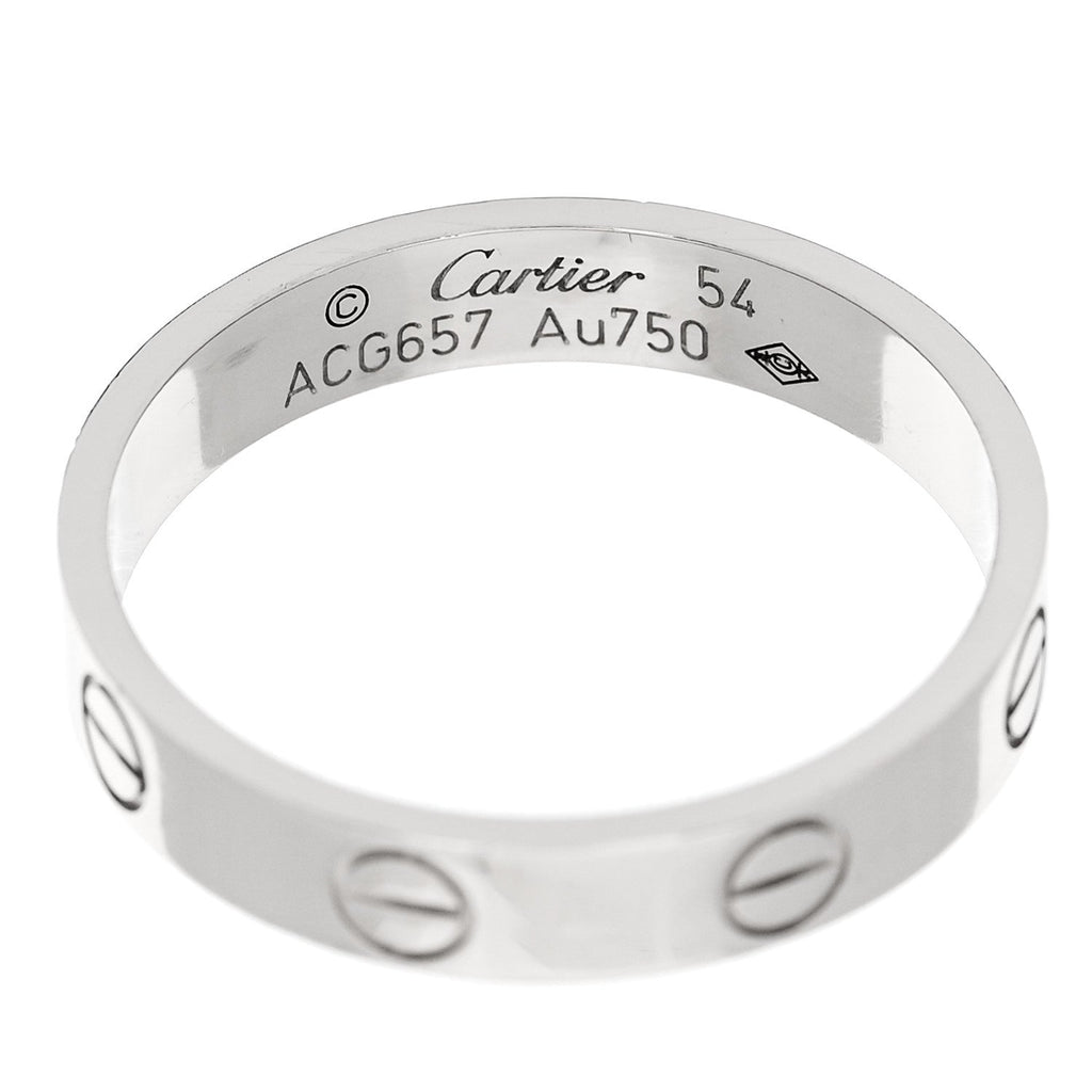 18K White Gold 3.5mm LOVE Wedding Band Ring 54 7
